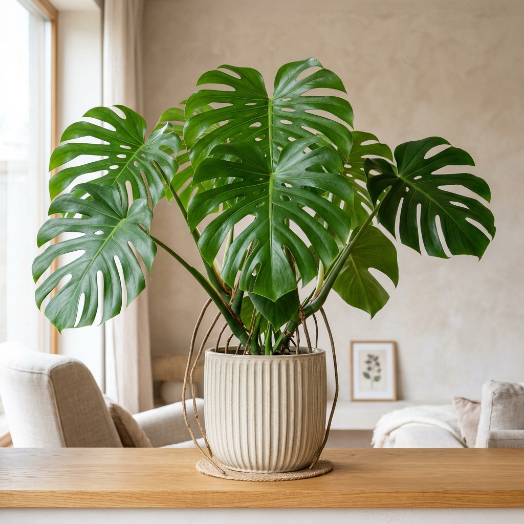 Monstera Deliciosa Ribbed Pot