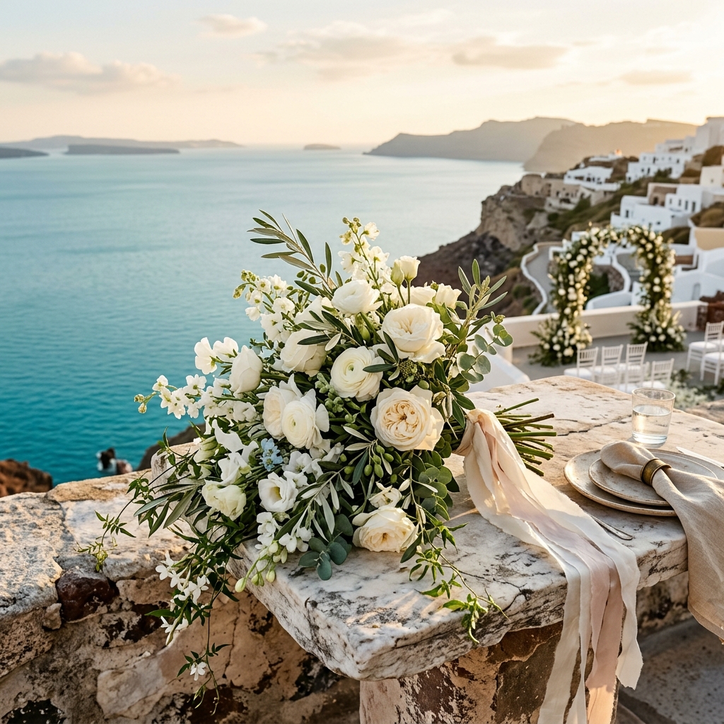 Aegean Sunset Bridal Floral Bouquet